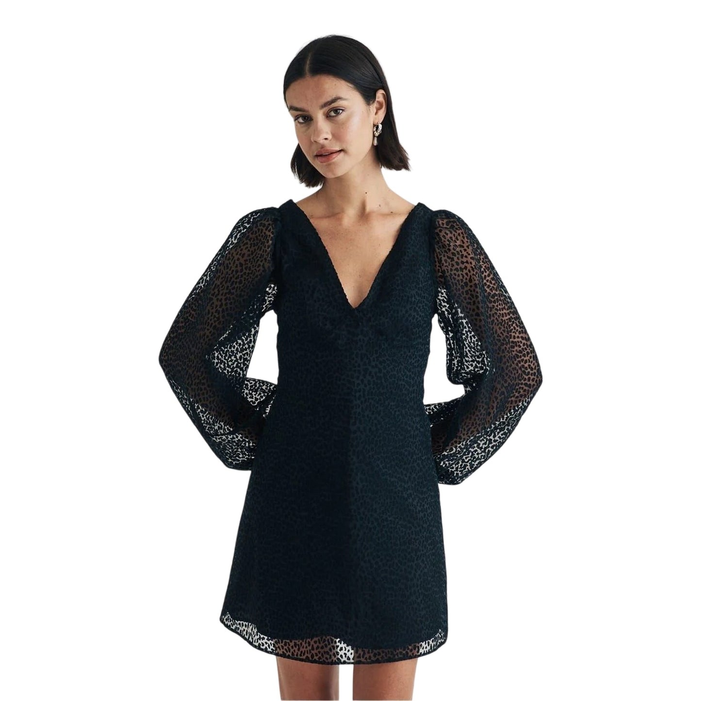 Black - Front - Nobody´s Child Womens-Ladies Zendaya Balloon Sleeve Mini Dress
