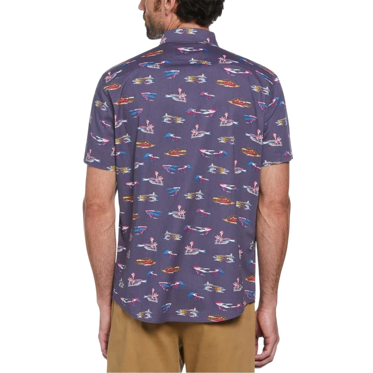 Blue Indigo - Back - Original Penguin Mens All-Over Print Regular Shirt