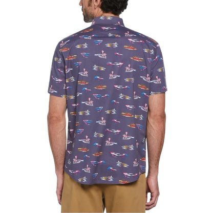 Blue Indigo - Back - Original Penguin Mens All-Over Print Regular Shirt