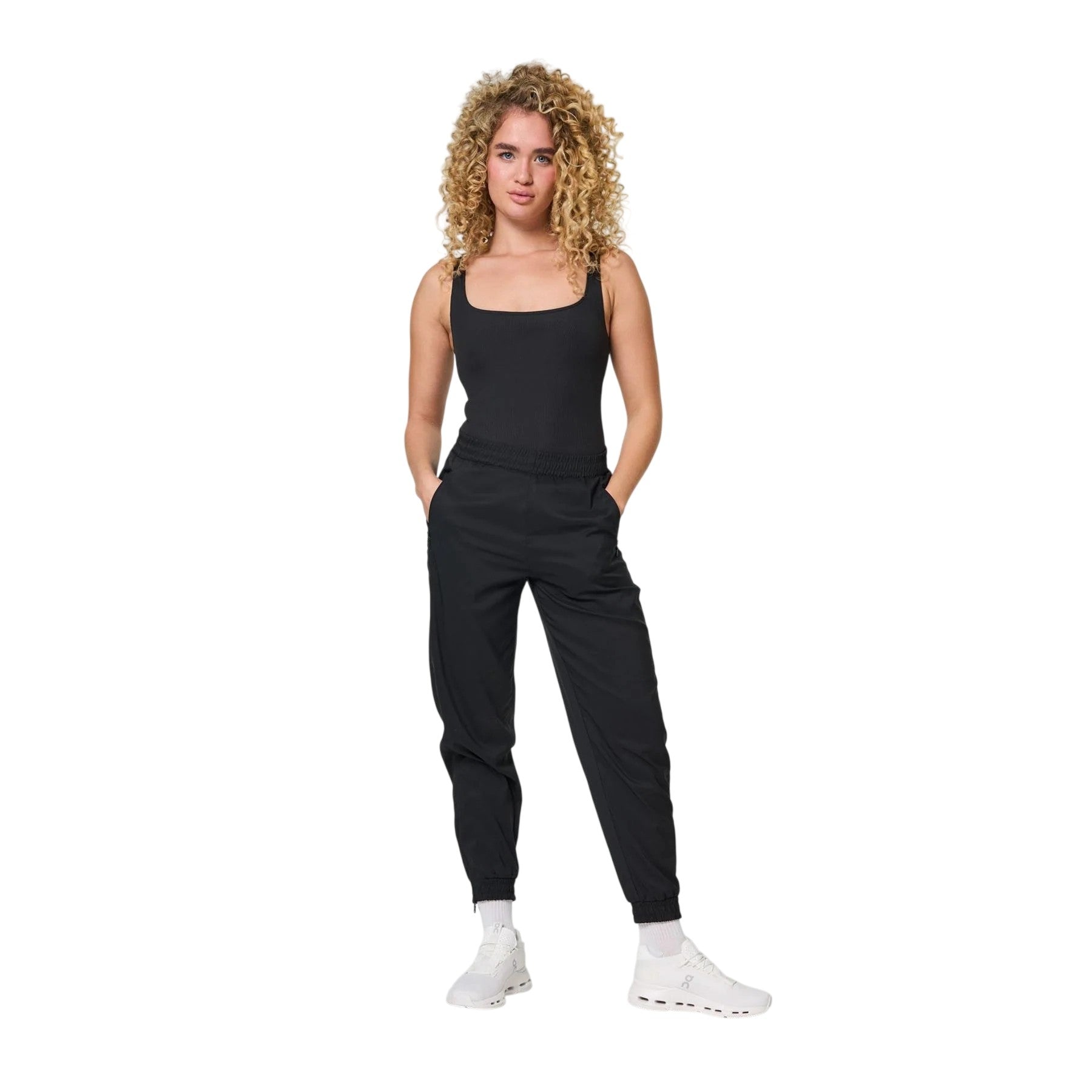 Black - Pack Shot - Girlfriend Collective Womens-Ladies Summit Tracksuit Bottoms