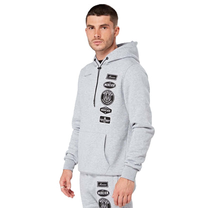 Grey Marl - Back - Mercier Mens Mono Hybrid Hoodie