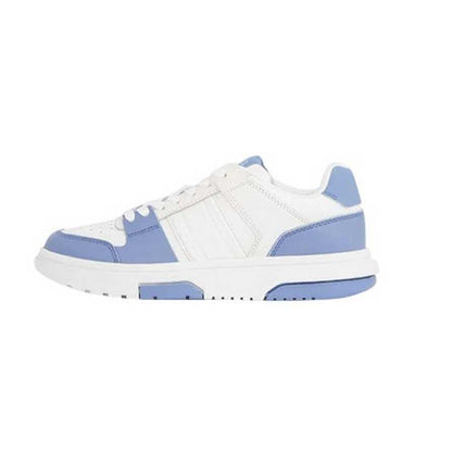 Clearwater Blue - Side - Tommy Jeans Womens-Ladies Brooklyn Colour Block Leather Trainers
