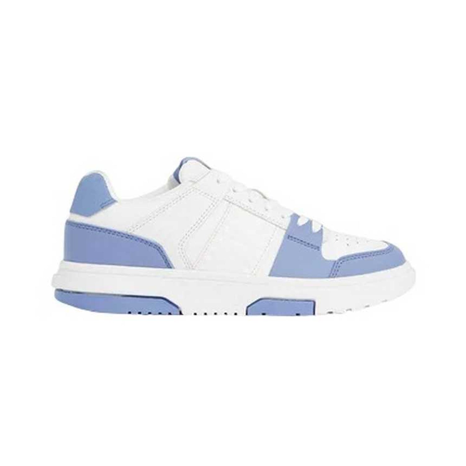 Clearwater Blue - Front - Tommy Jeans Womens-Ladies Brooklyn Colour Block Leather Trainers