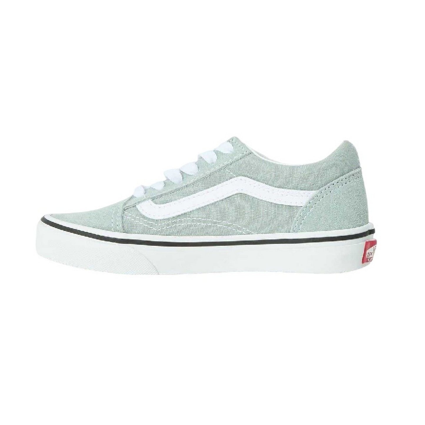 Pure Grey - Side - Vans Childrens-Kids Old Skool Suede Trainers
