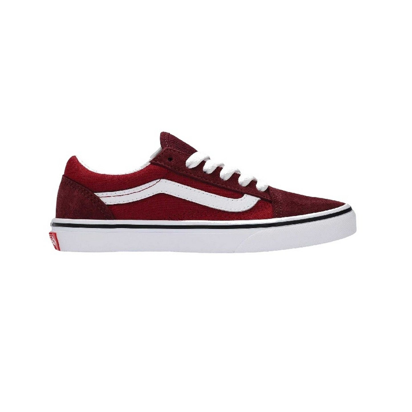 Burgundy - Front - Vans Childrens-Kids Old Skool Suede Trainers