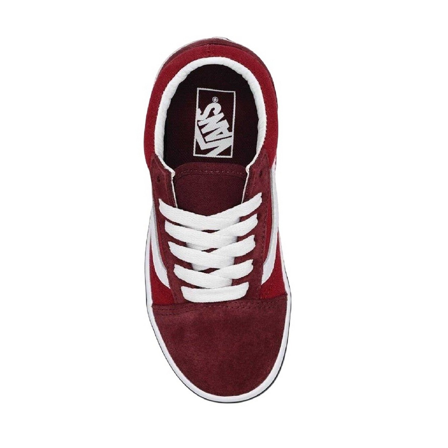 Burgundy - Back - Vans Childrens-Kids Old Skool Suede Trainers