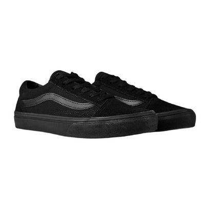 Black - Side - Vans Childrens-Kids Old Skool Suede Trainers