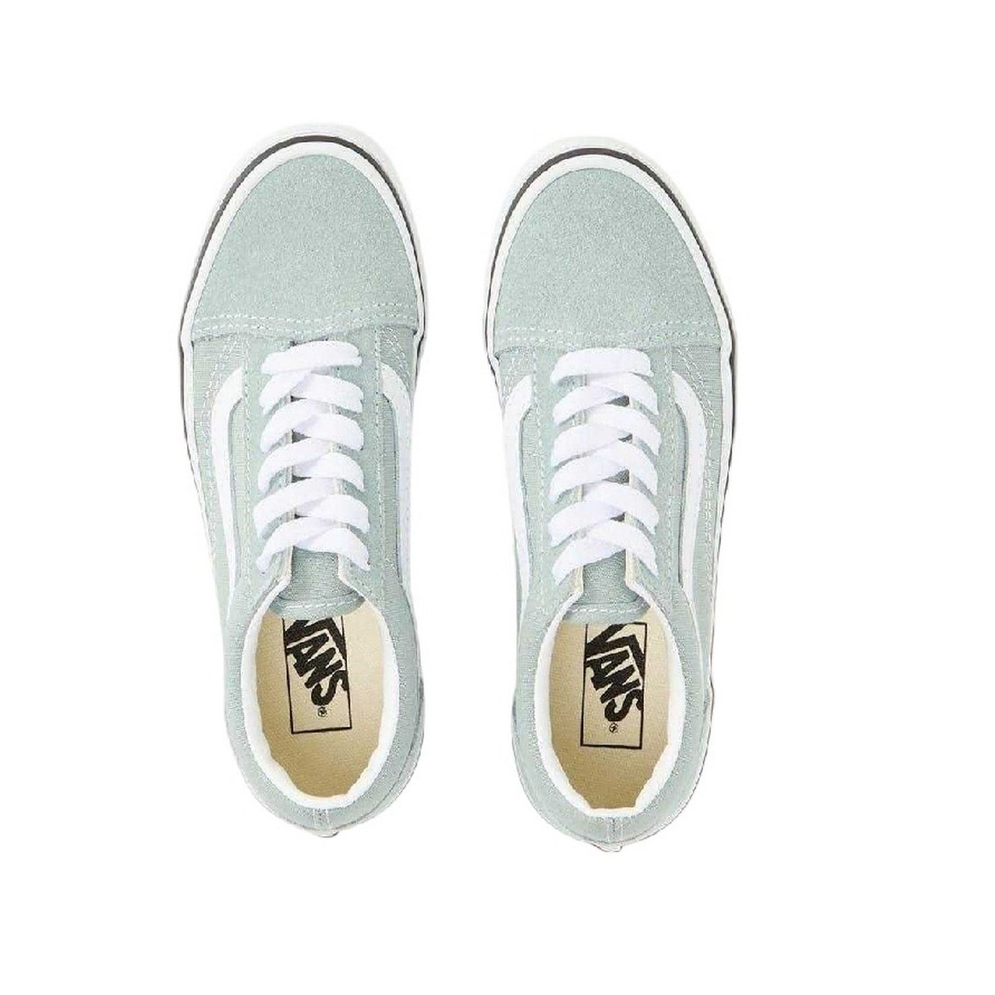 Pure Grey - Back - Vans Childrens-Kids Old Skool Suede Trainers