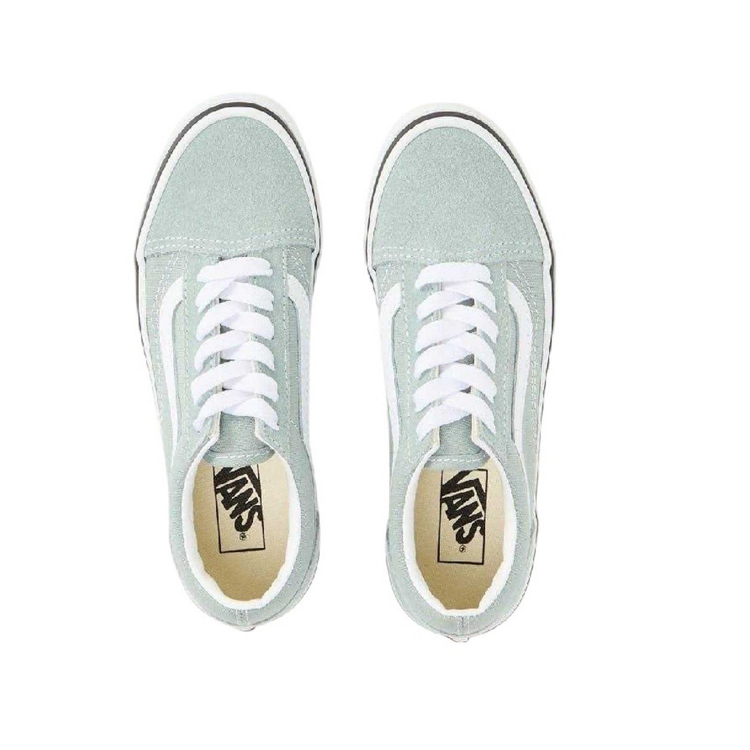 Pure Grey - Back - Vans Childrens-Kids Old Skool Suede Trainers