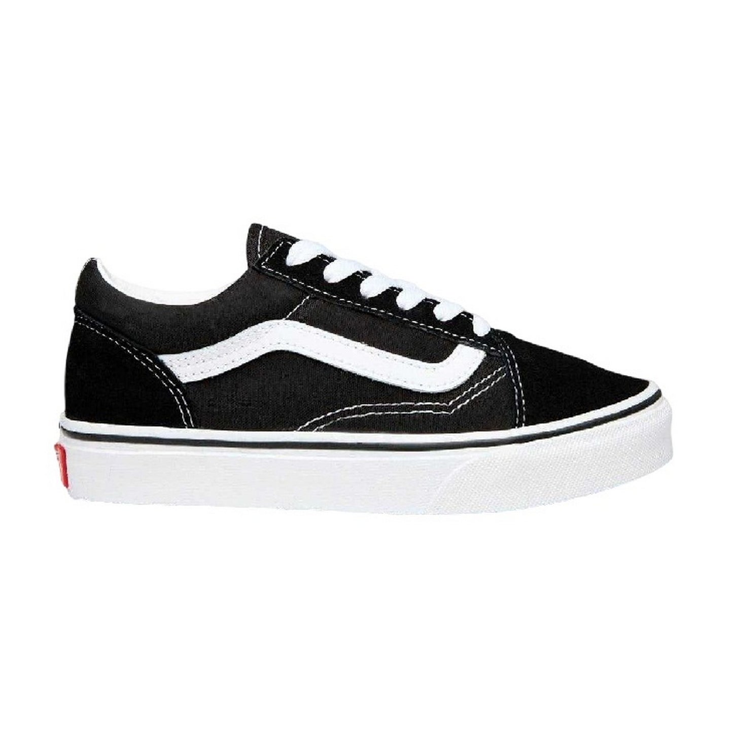 Black-White - Front - Vans Childrens-Kids Old Skool Suede Trainers