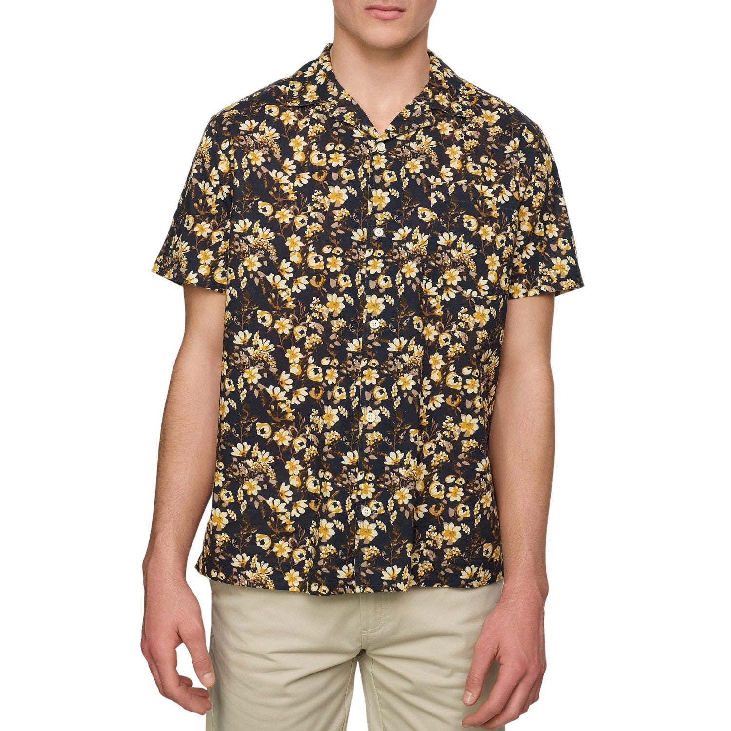 Night Sky - Side - Jack And Jones Mens Floral Regular Summer Shirt