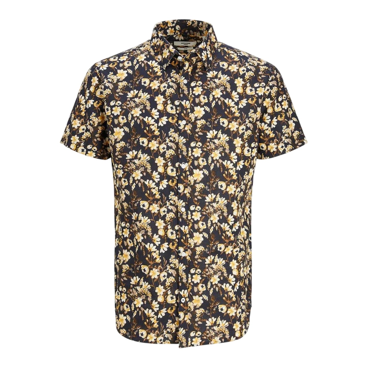 Night Sky - Front - Jack And Jones Mens Floral Regular Summer Shirt