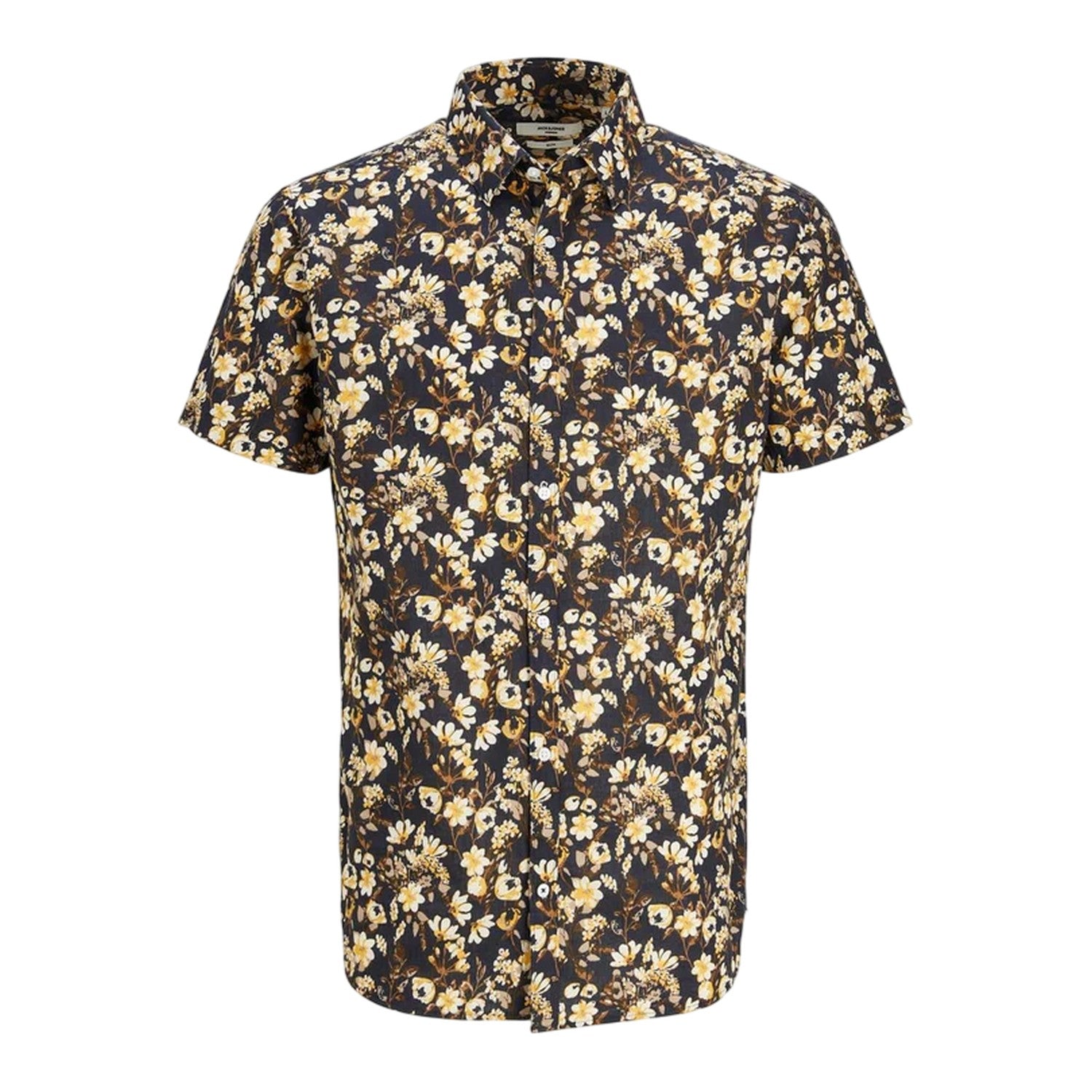 Night Sky - Front - Jack And Jones Mens Floral Regular Summer Shirt