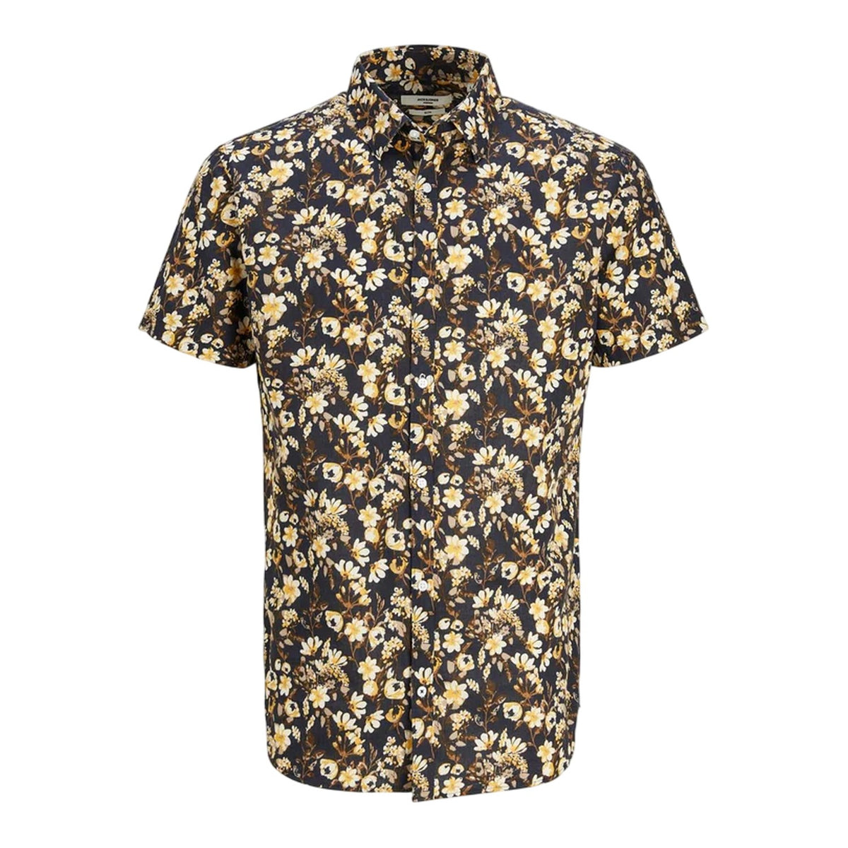 Night Sky - Front - Jack And Jones Mens Floral Regular Summer Shirt