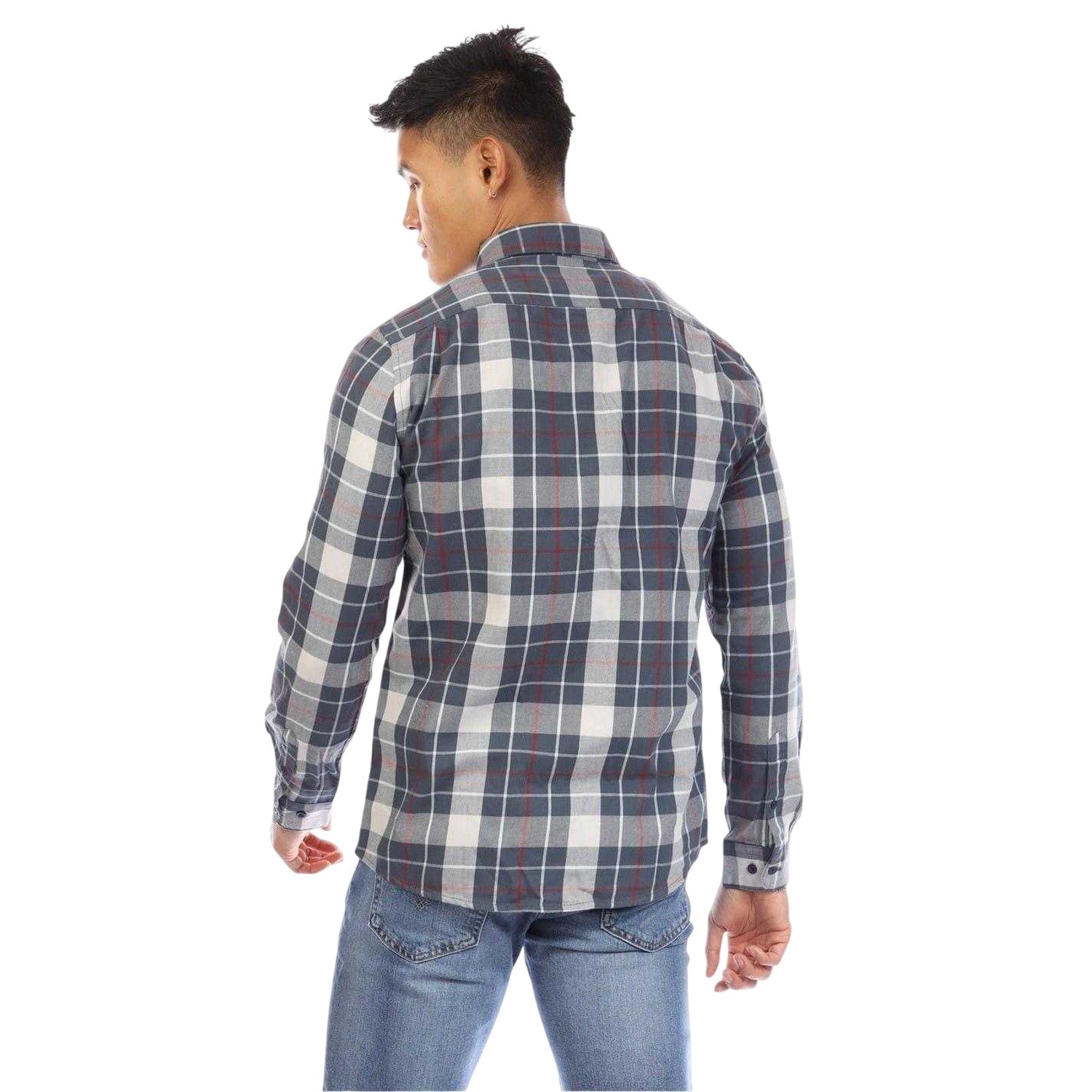 Multicoloured - Back - Peter Werth Mens Plaid Collared Regular Shirt