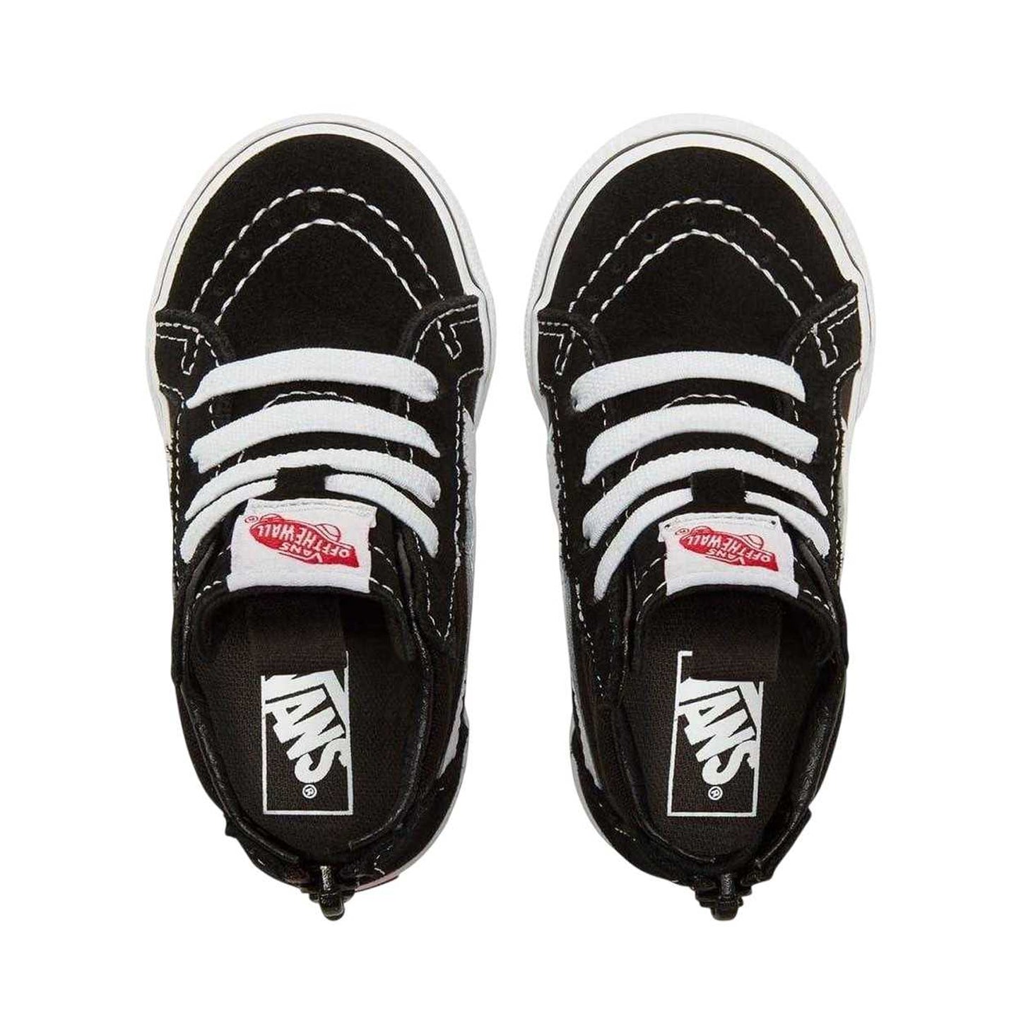 Black-White - Lifestyle - Vans Baby SK8-Hi Side Stripe Suede Ankle Zips Shoes