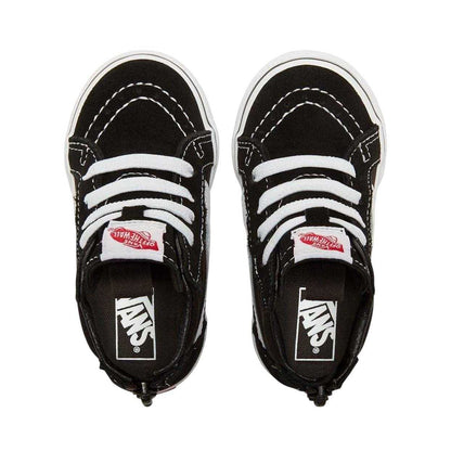 Black-White - Lifestyle - Vans Baby SK8-Hi Side Stripe Suede Ankle Zips Shoes