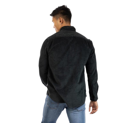 Olive - Back - Peter Werth Mens Corduroy Regular Shirt