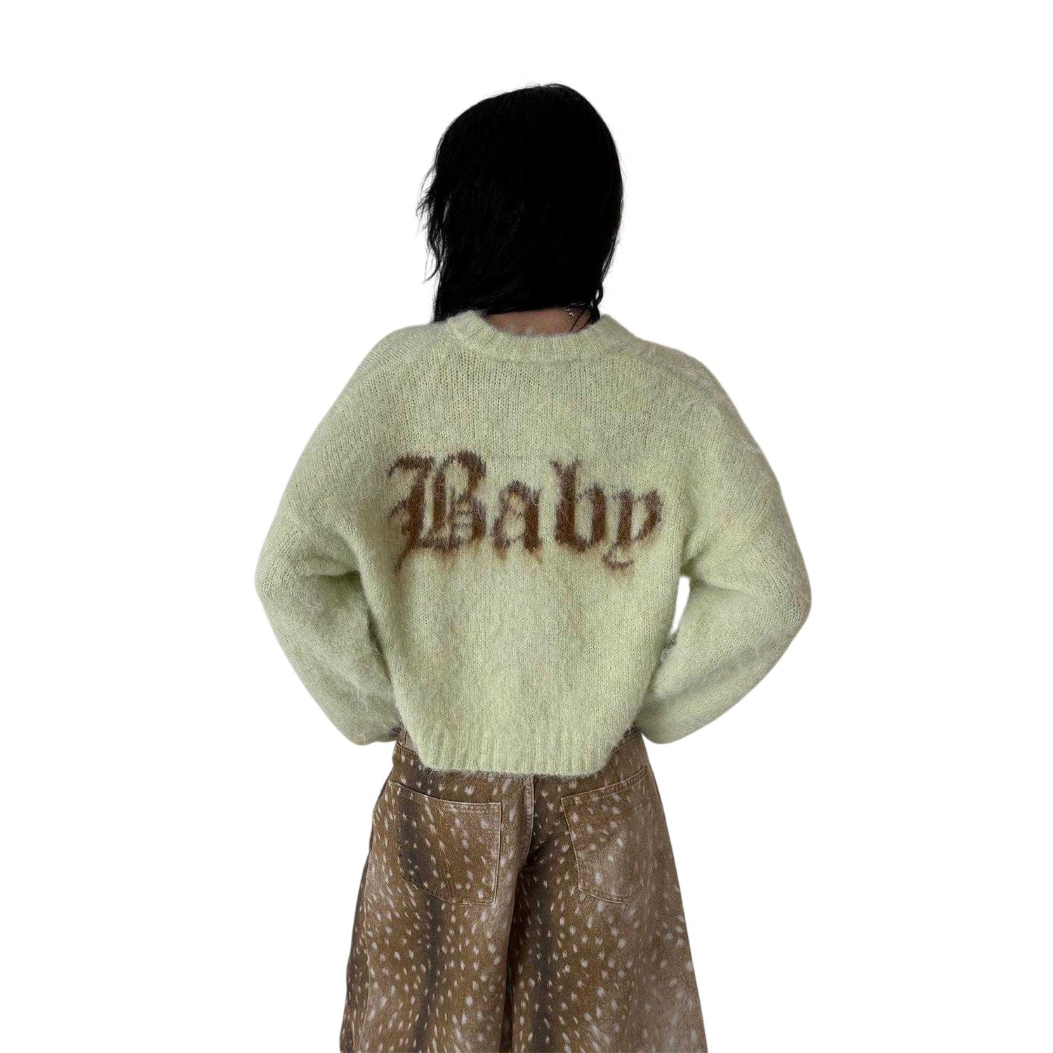 Lime - Back - The Ragged Priest Womens-Ladies Textured Cardigan