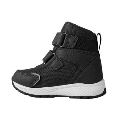 Black-Grey - Side - Viking Childrens-Kids Equip Leather Hiking Boots