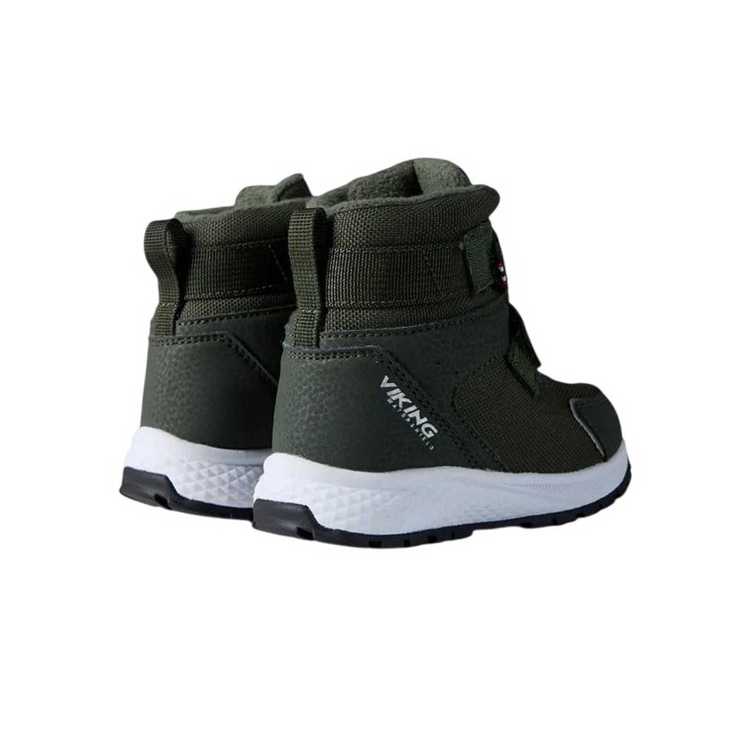 Green-Black - Back - Viking Childrens-Kids Equip Leather Hiking Boots