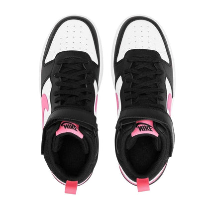 White-Pink-Black - Lifestyle - Nike Childrens-Kids Court Borough Leather High Tops