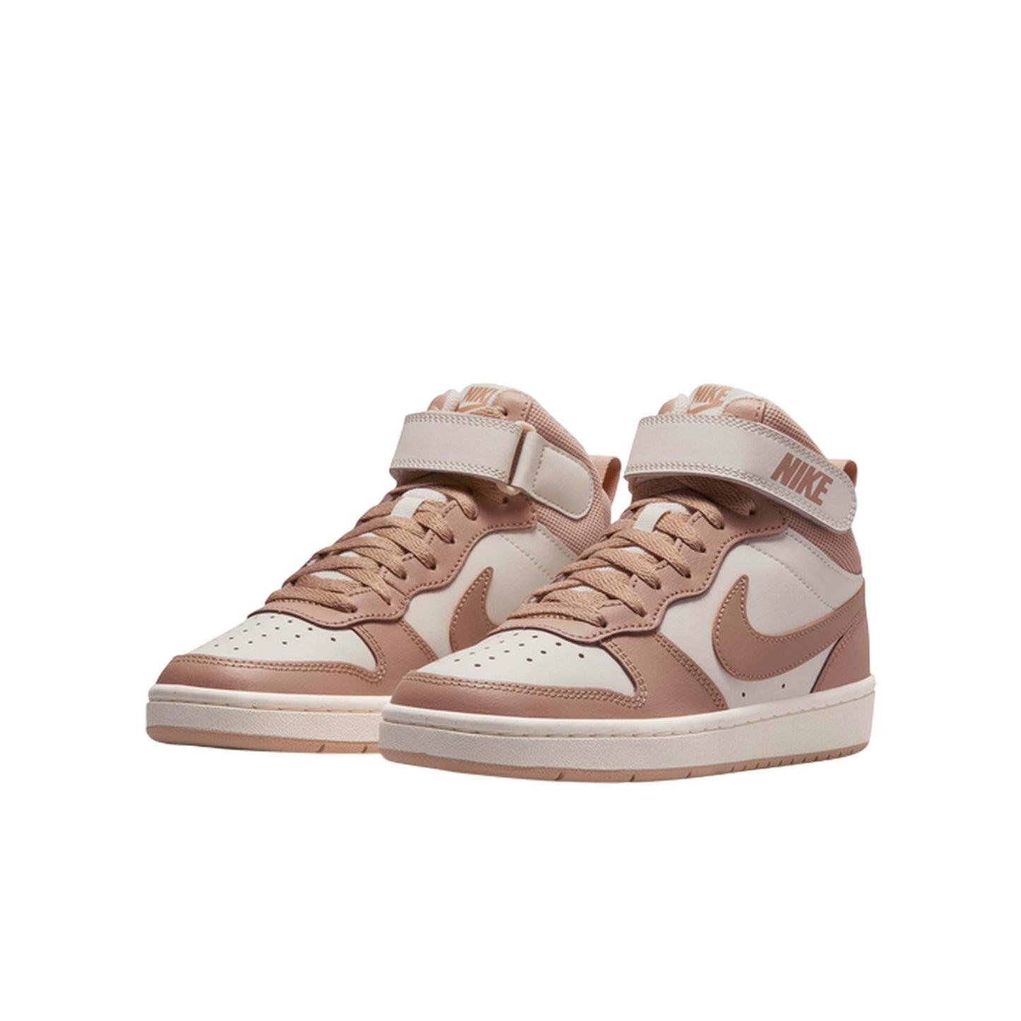Ivory - Side - Nike Childrens-Kids Court Borough Leather High Tops