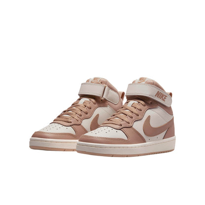 Ivory - Side - Nike Childrens-Kids Court Borough Leather High Tops