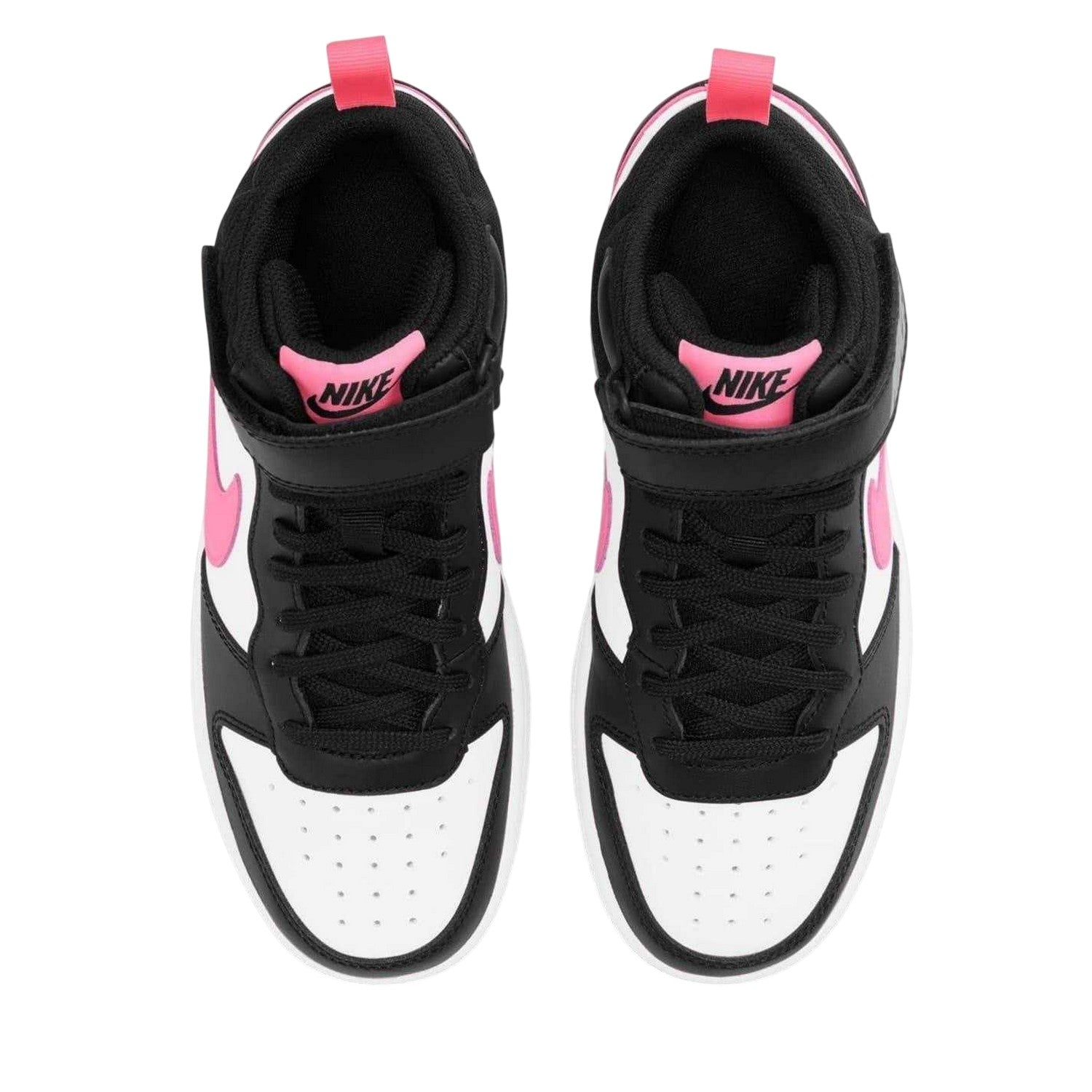 White-Pink - Lifestyle - Nike Childrens-Kids Court Borough Leather High Tops