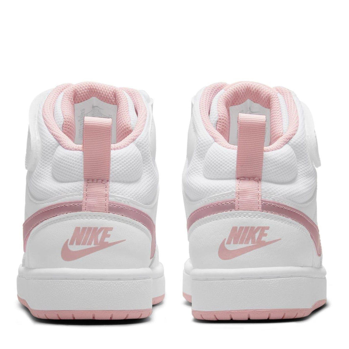 White-Pink - Lifestyle - Nike Childrens-Kids Court Borough Leather High Tops