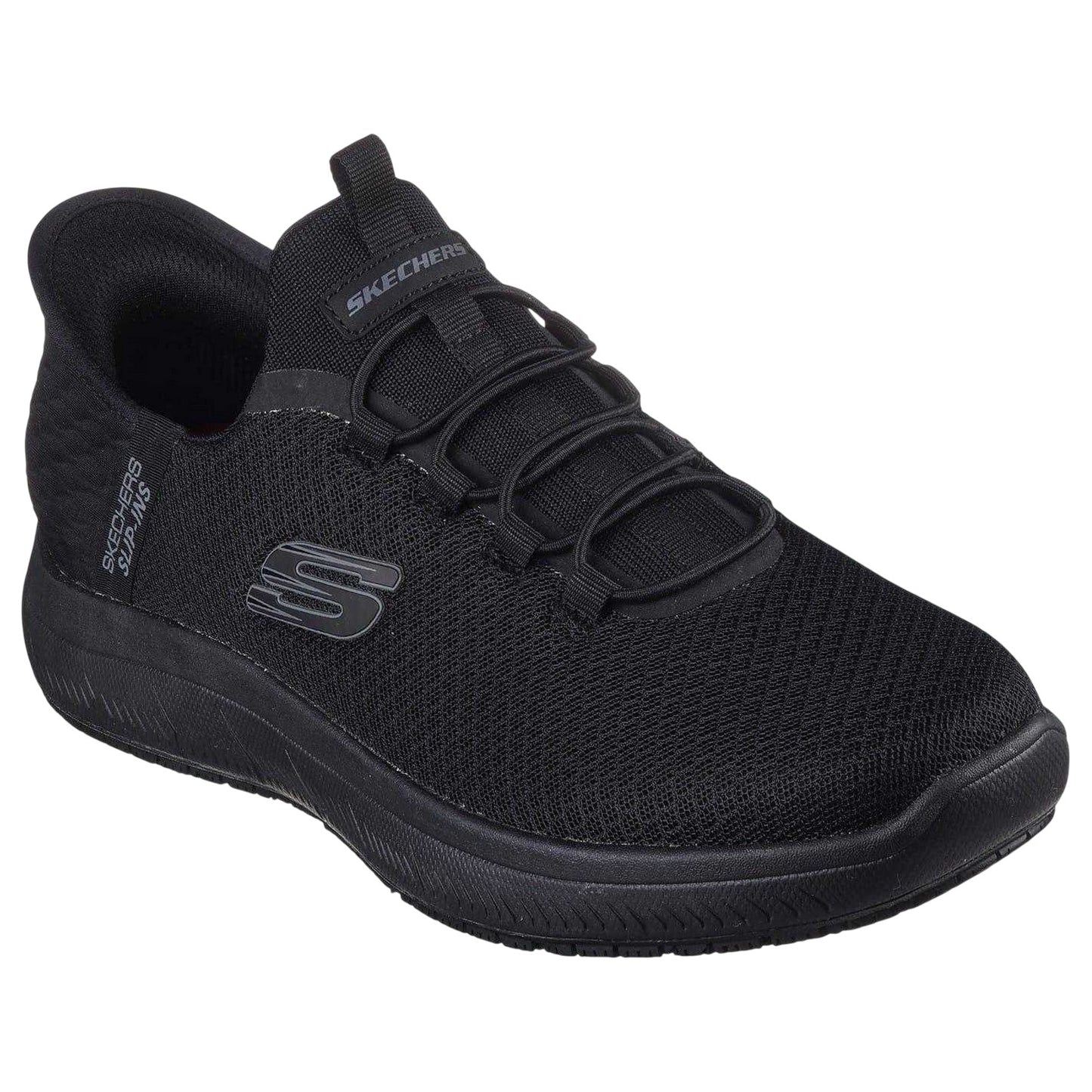 Black - Front - Skechers Mens Summits Colsin Slip-In Shoes