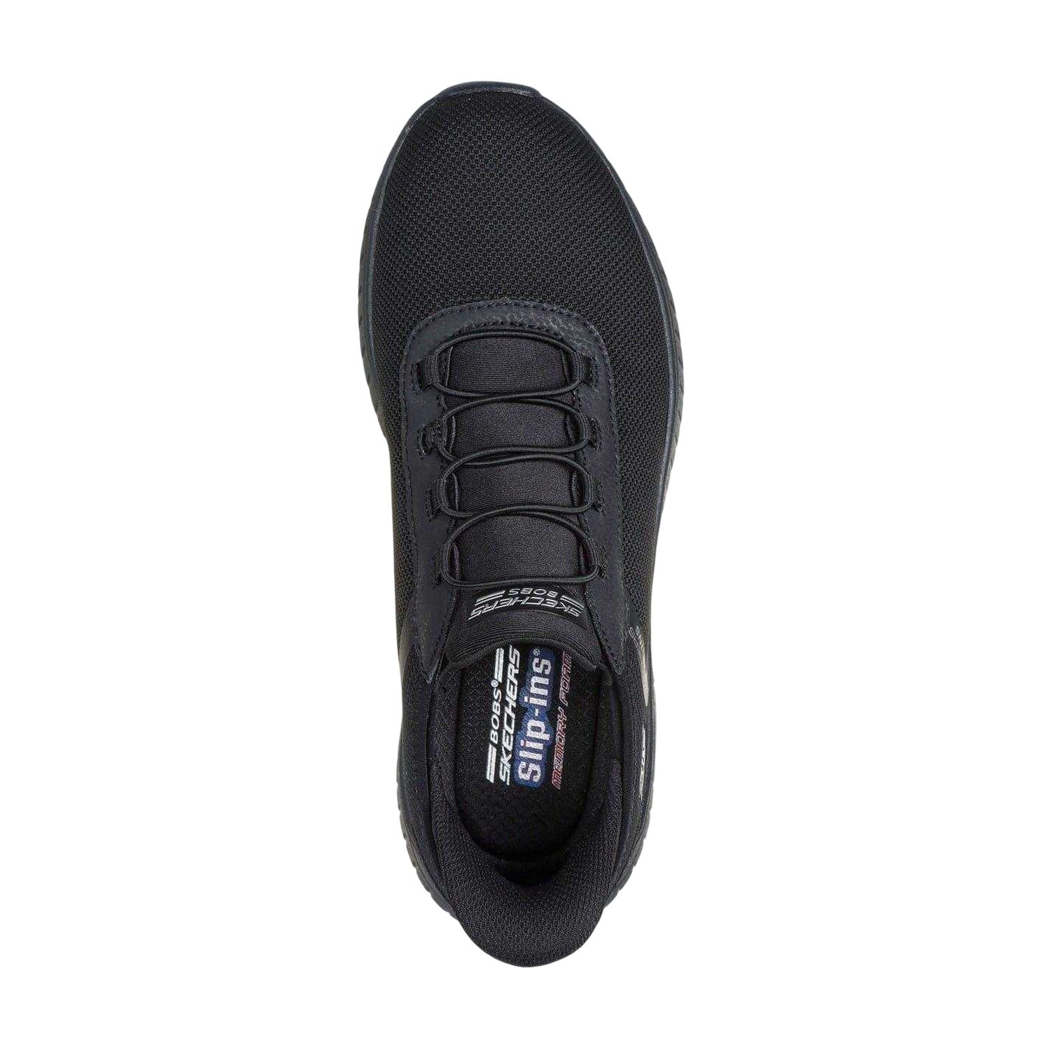 Black - Side - Skechers Mens BOBS Sport Squad Chaos Slip-In Trainers