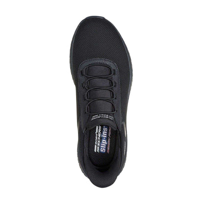 Black - Side - Skechers Mens BOBS Sport Squad Chaos Slip-In Trainers