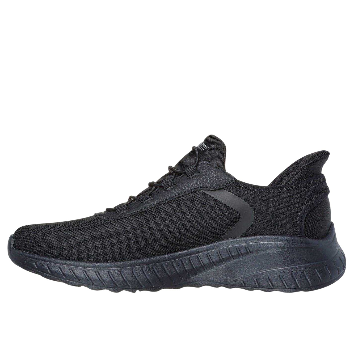 Black - Pack Shot - Skechers Mens BOBS Sport Squad Chaos Slip-In Trainers