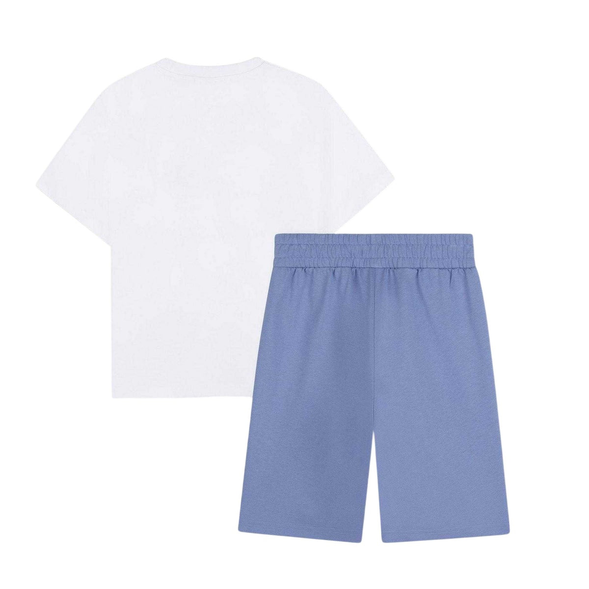White - Back - Boss Boys Logo T-Shirt & Shorts Set