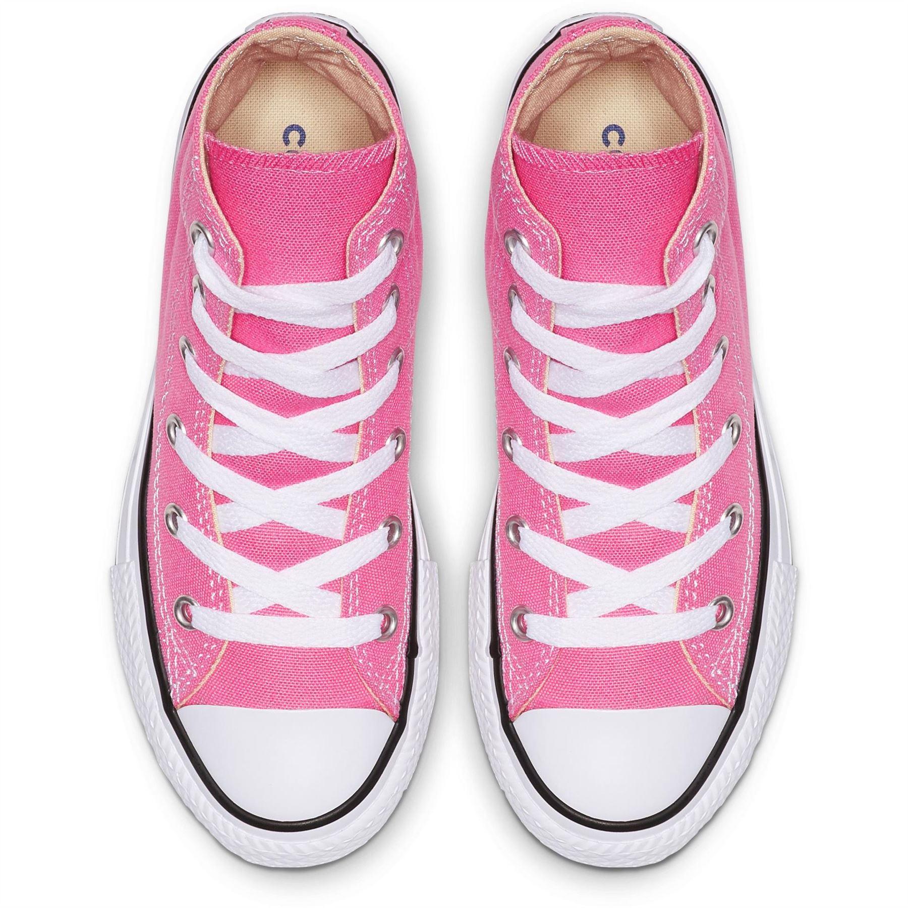 Pink - Side - Converse Childrens-Kids Chuck Canvas Shoes