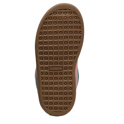 Green-Pink - Pack Shot - Puma Childrens-Kids XL Leather Low Cut Trainers
