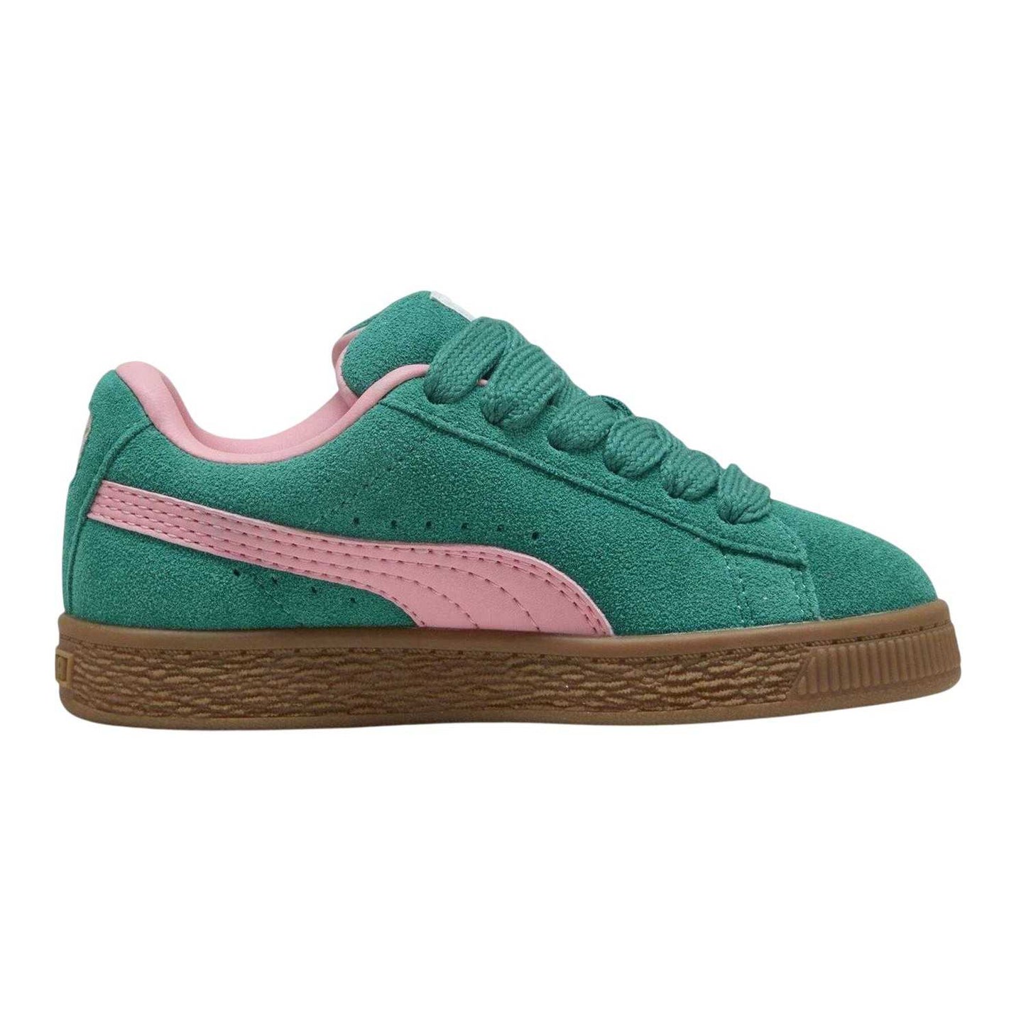 Green-Pink - Front - Puma Childrens-Kids XL Leather Low Cut Trainers