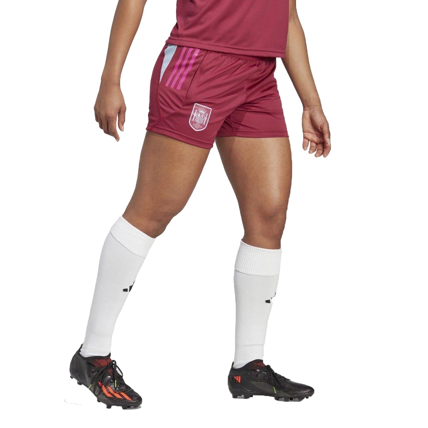 Red - Side - Adidas Womens-Ladies Tiro 23 Spain Training Shorts