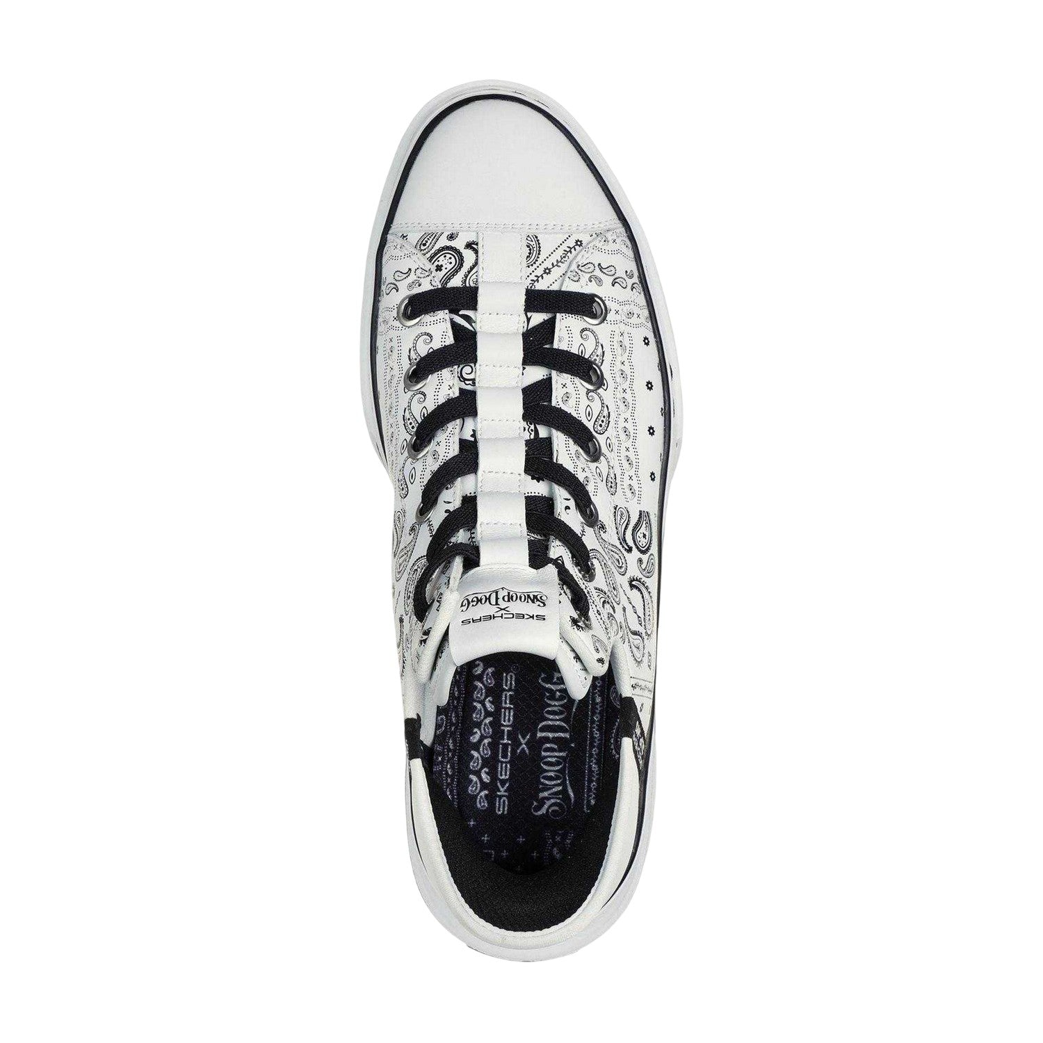 White-Black - Pack Shot - Skechers Mens Snoop Dogg Bandana Print Trainers