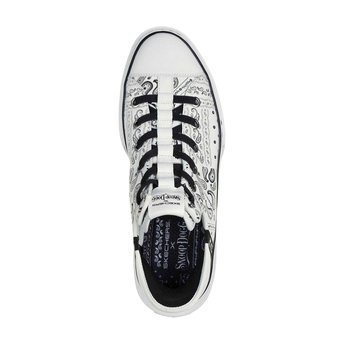 White-Black - Pack Shot - Skechers Mens Snoop Dogg Bandana Print Trainers
