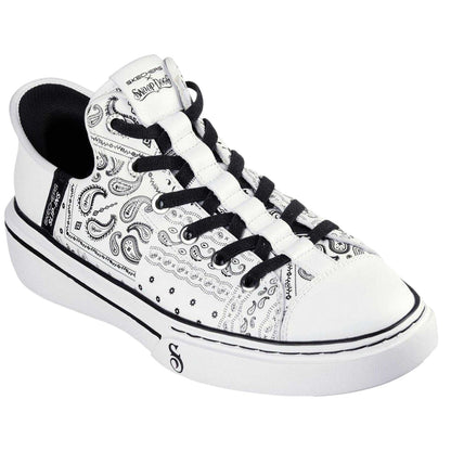White-Black - Front - Skechers Mens Snoop Dogg Bandana Print Trainers