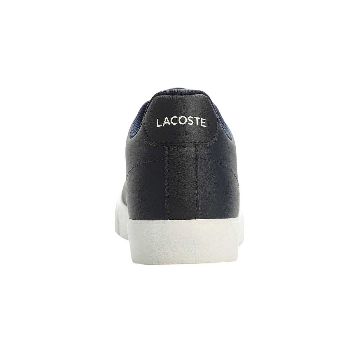 Navy-White - Back - Lacoste Mens Lerond Set Croc Leather Flat Trainers