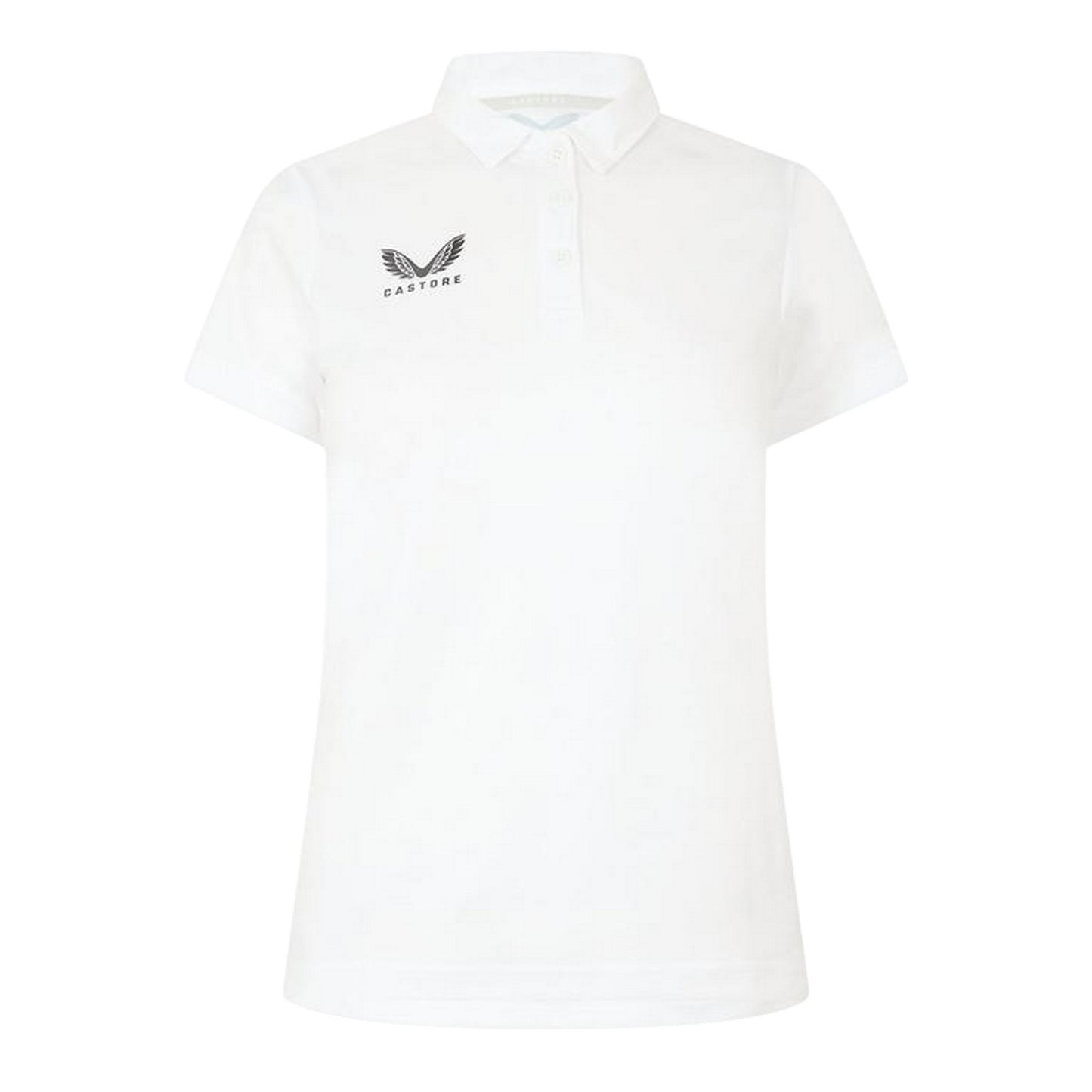 Brilliant White - Front - Castore Womens-Ladies Logo Travel Polo Shirt