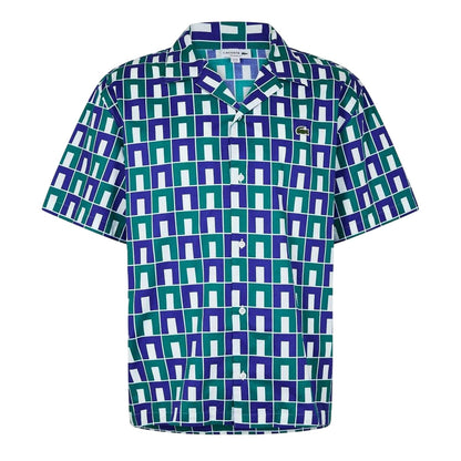 Green - Front - Lacoste Mens Monogram Short-Sleeved Shirt
