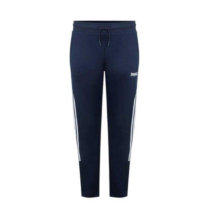 Navy - Front - Lonsdale Mens Striped Tapered Jogging Bottoms