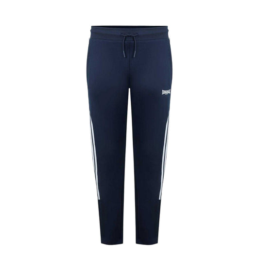 Navy - Front - Lonsdale Mens Striped Tapered Jogging Bottoms