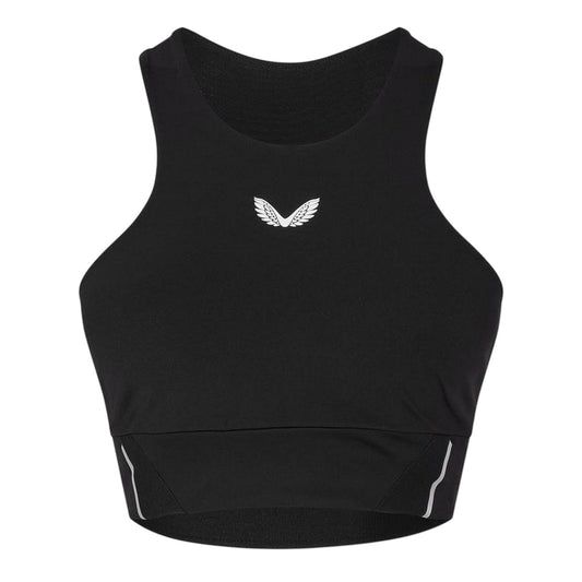 Black Caviar - Front - Castore Womens-Ladies Logo Sports Bra