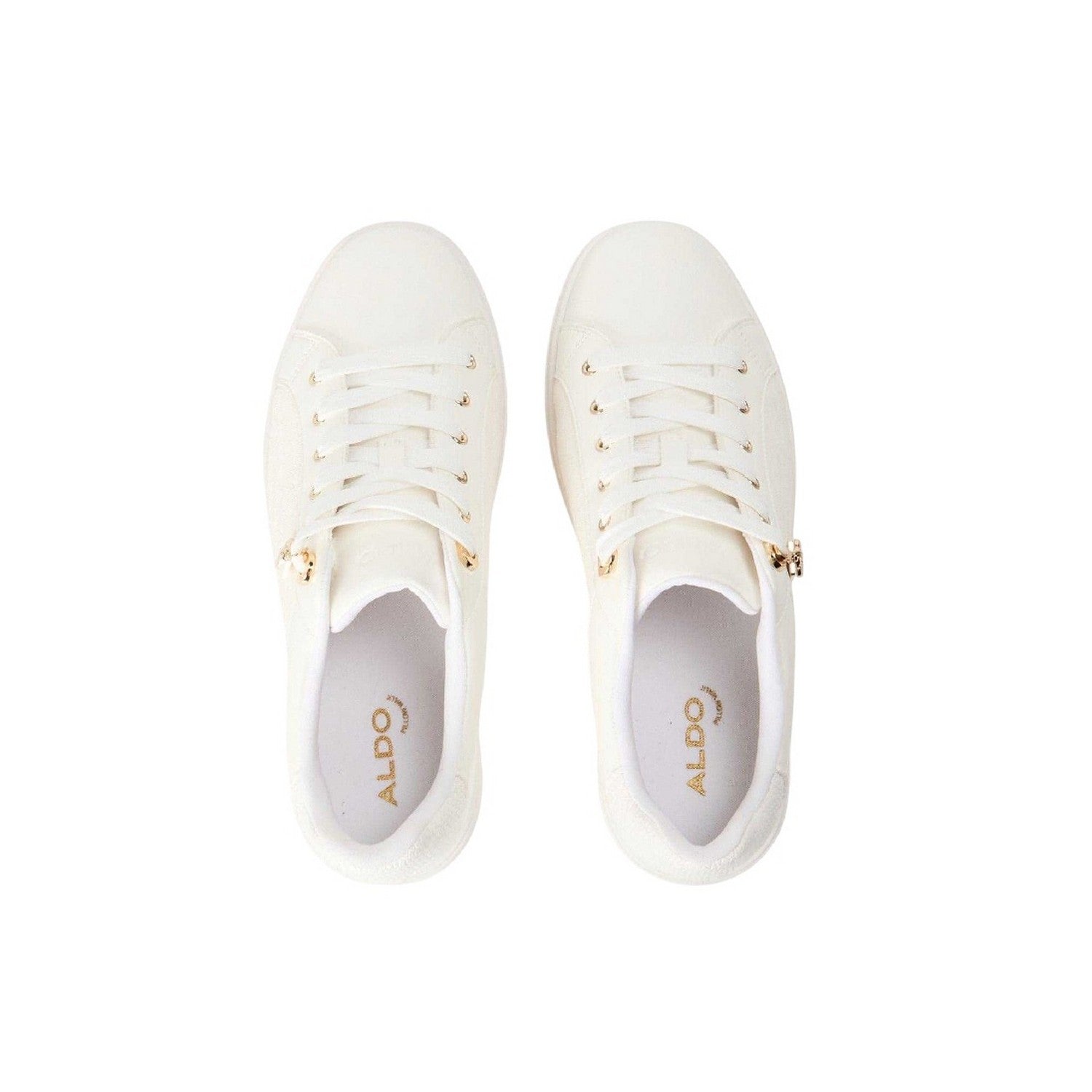 White-Black - Side - Aldo Womens-Ladies Elgata Platform Trainers