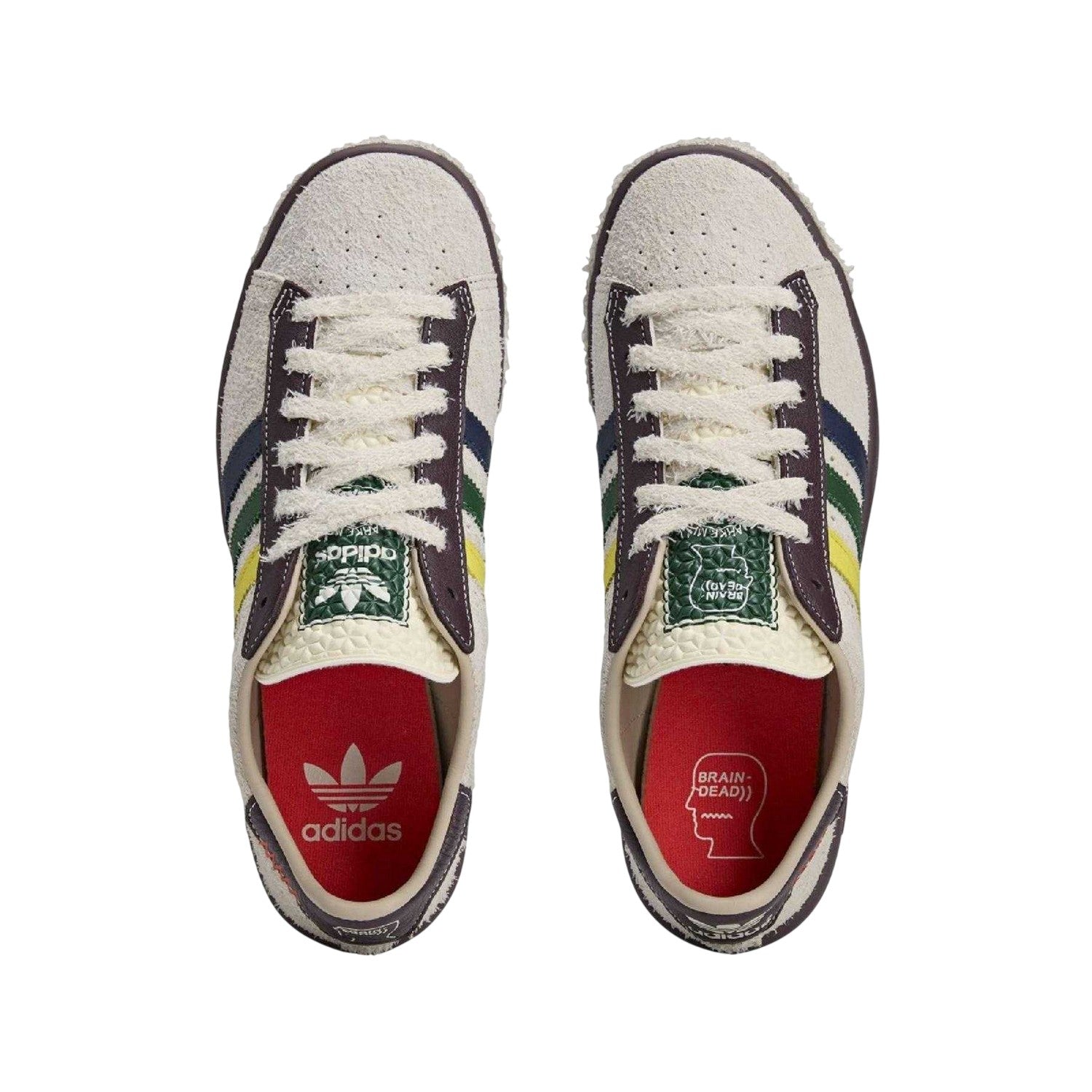White - Side - Adidas Mens Brain Dead Suede Trainers